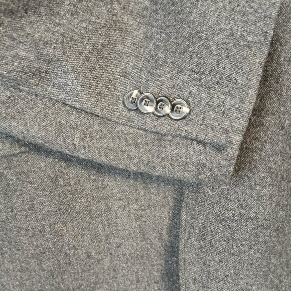 MENS JOS A BANK GRAY DRESS BLAZER, WOOL, SIZE 43R, TAILORED FIT, 43R - Picture 8 of 12